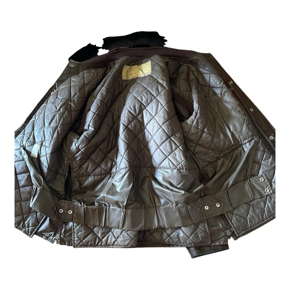 Vintage Protector Montreal Security Winter  Bomber Jacket Sz 46 Long Brown - Picture 8 of 16